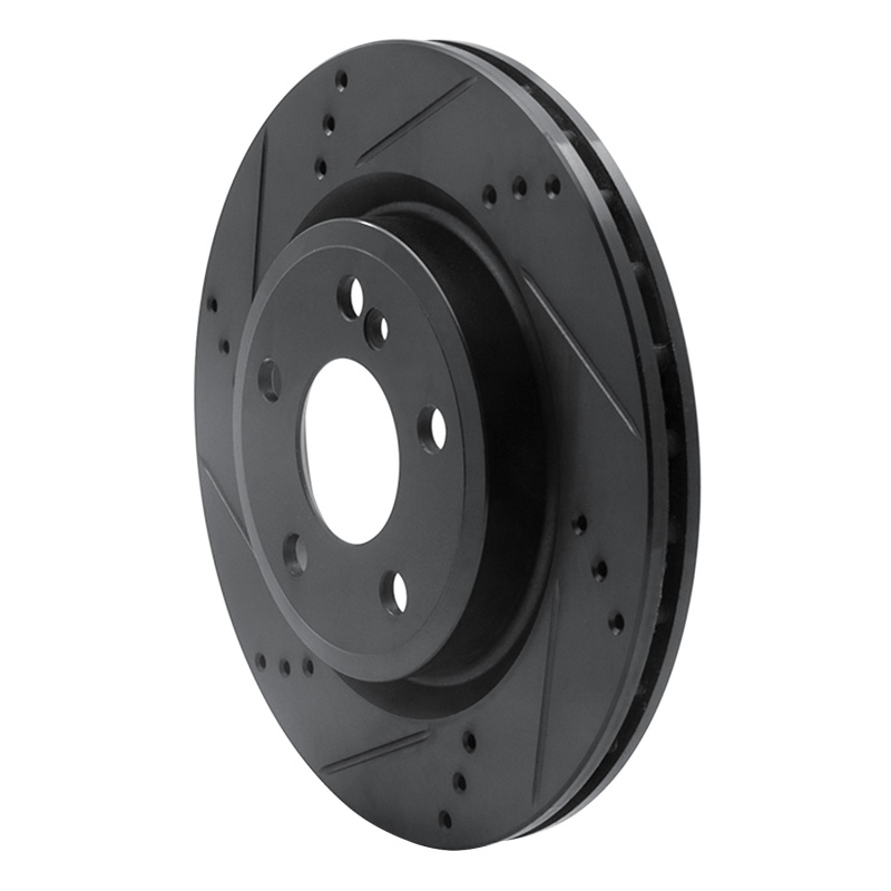 Mercedes-Benz CLA250 Brake Rotor (1) - Rear Left - R1 Concepts - Drilled & Slotted - Black - `14-`19